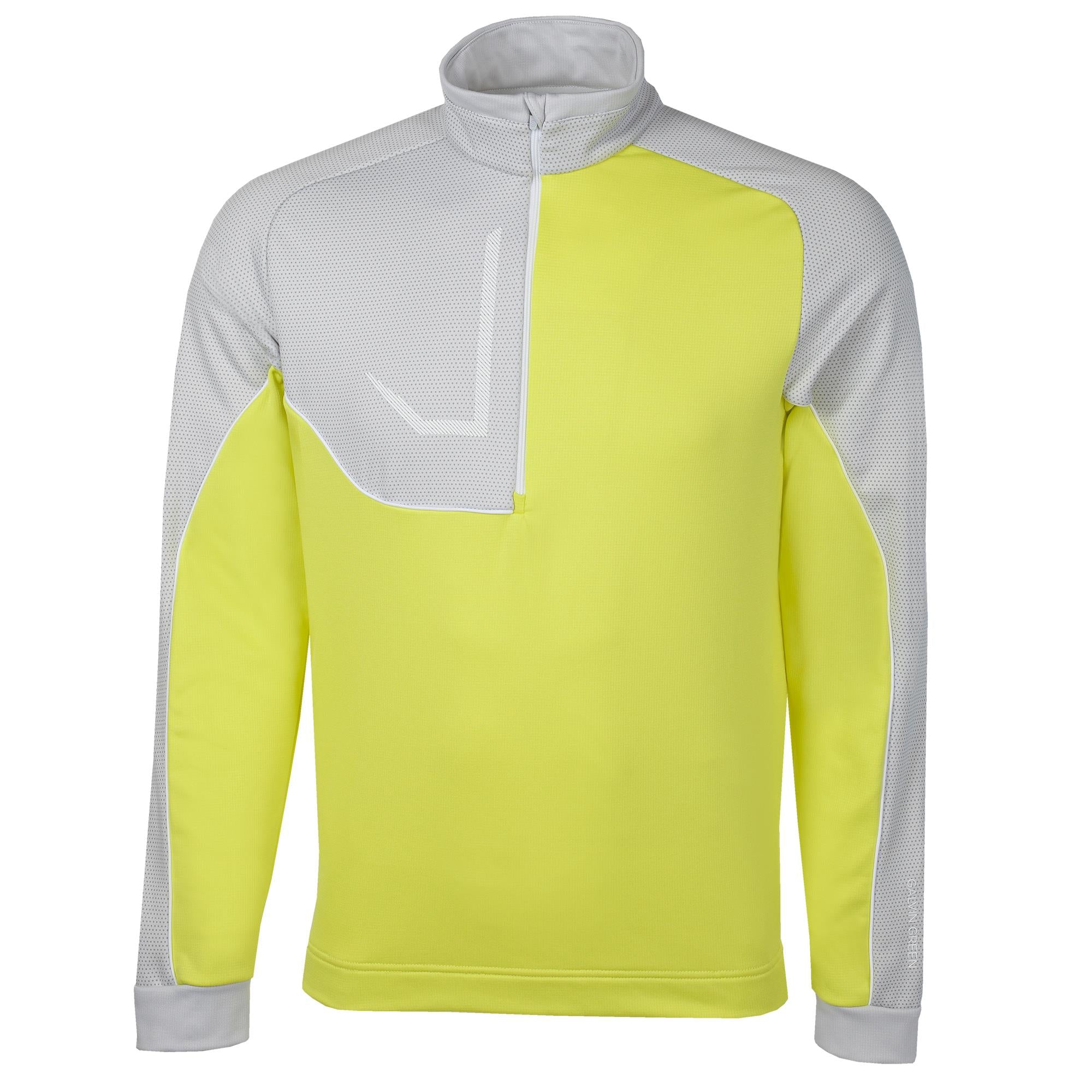 Galvin Green Daxton Insula Mens Golf Mid Layer Forged Sunny Lime/Cool Grey/White